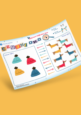 Pokazuj obiema rękami jednocześnie: szablon nr 1 do neurogry 