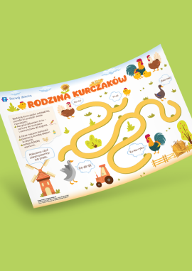 Ptaki hodowlane: labirynty dla maluchów z elementami pracy plastycznej