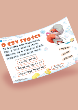 Higiena: czytanie metodą sylabową dla przedszkolaków