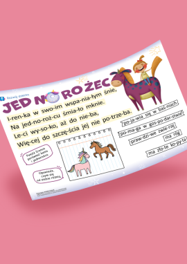 Jednorożec: czytanie metodą sylabową dla przedszkolaków