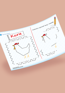 Kura: dorysuj rysunek po kratkach