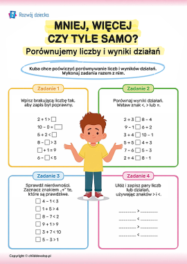 Mniej, więcej czy tyle samo? Porównujemy liczby i wyniki działań