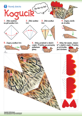 Kogucik: origami z papieru