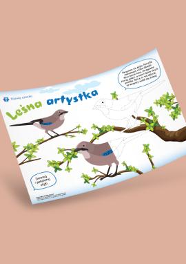 Sójka – leśny ptak: dorysuj i pokoloruj
