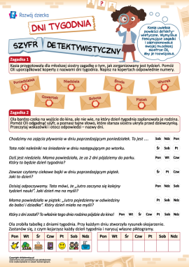 Uczymy się kolejności dni tygodnia