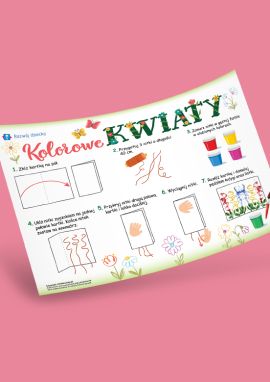 Kwiaty: malowanie nitką i farbą gwaszową