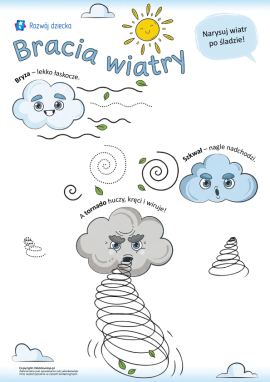Poznajemy wiatry – ćwiczenia grafomotoryczne