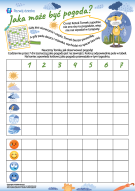 Uczymy się obserwować pogodę: kalendarz na tydzień
