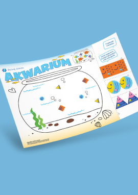 Akwarium: praca plastyczna z figurami geometrycznymi dla dzieci od 3 roku życia