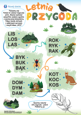Połącz słowo z obrazkiem: czytanie krótkich słów