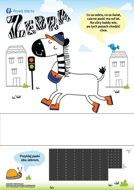 Zebra: praca plastyczna o bezpieczeństwie na drodze