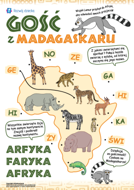Zwierzęta Afryki: nauka czytania sylabami