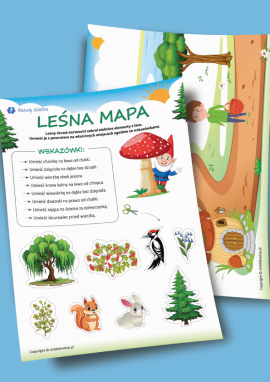 Praca plastyczna „Las”: umieszczamy obiekty leśne według podanych wskazówek