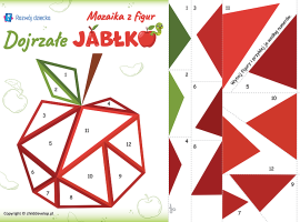 Dojrzałe jabłko: wyklejanka mozaikowa z figur geometrycznych
