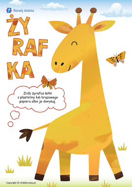 Żyrafka: szablon do pracy plastycznej