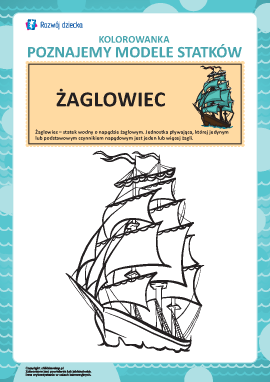 Kolorowanka statki: żaglowiec
