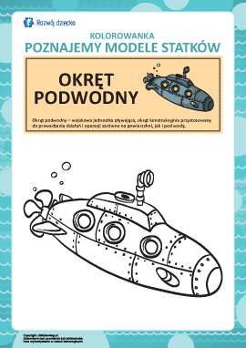 Kolorowanka statki: okręt podwodny