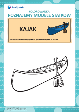 Kolorowanka statki: kajak