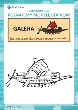 Kolorowanka statki: galera