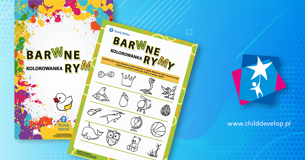Barwne rymy nr 4 – do druku karty pracy Rymy dla rozwoju dziecka