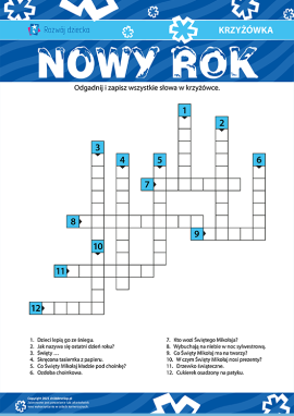 Świąteczna krzyżówka „Nowy rok”