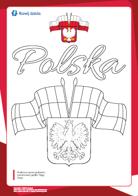 Kolorowanka „Godło i flaga Polski”