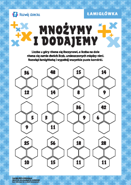 Łamigłówka „Mnożymy i dodajemy”