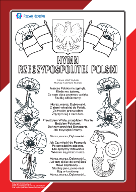 Kolorowanka „Hymn Państwowy Rzeczypospolitej Polski”