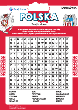 Tematyczna wykreślanka „Polska”