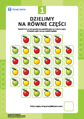 „Dzielimy po równo” nr 1: uczymy się myślenia i liczenia