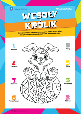 Kolorowanka matematyczna „Wesoły królik” 