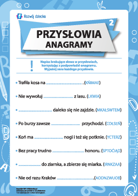 Przysłowia i anagramy nr 2 (język polski)