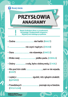 Przysłowia i anagramy nr 3 (język polski)