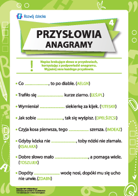 Przysłowia i anagramy nr 4 (język polski)