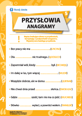 Przysłowia i anagramy nr 5 (język polski)