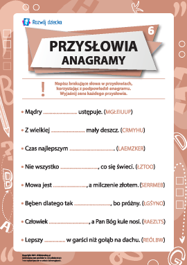 Przysłowia i anagramy nr 6 (język polski)