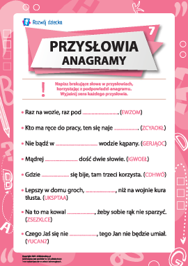 Przysłowia i anagramy nr 7 (język polski)