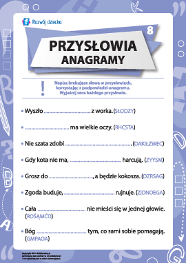 Przysłowia i anagramy nr 8 (język polski)