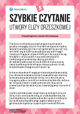 Szybkie czytanie: Utwory Elizy Orzeszkowej nr 5