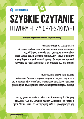 Szybkie czytanie: Utwory Elizy Orzeszkowej nr 6