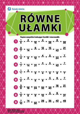 Ćwiczenie „Równe ułamki”