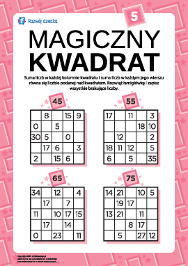 Łamigłówka „Magiczny kwadrat” nr 5