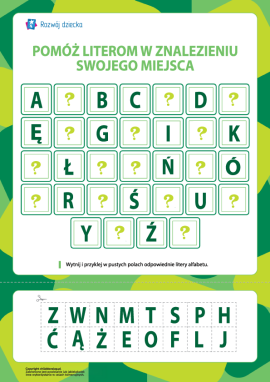 Uporządkuj alfabet (16 luk)