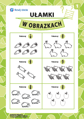Zadanie ilustrowane „Ułamki w rysunkach” nr 1