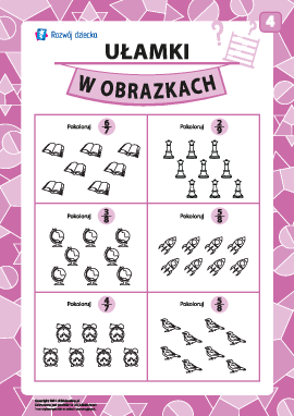 Zadanie ilustrowane „Ułamki w rysunkach” nr 4