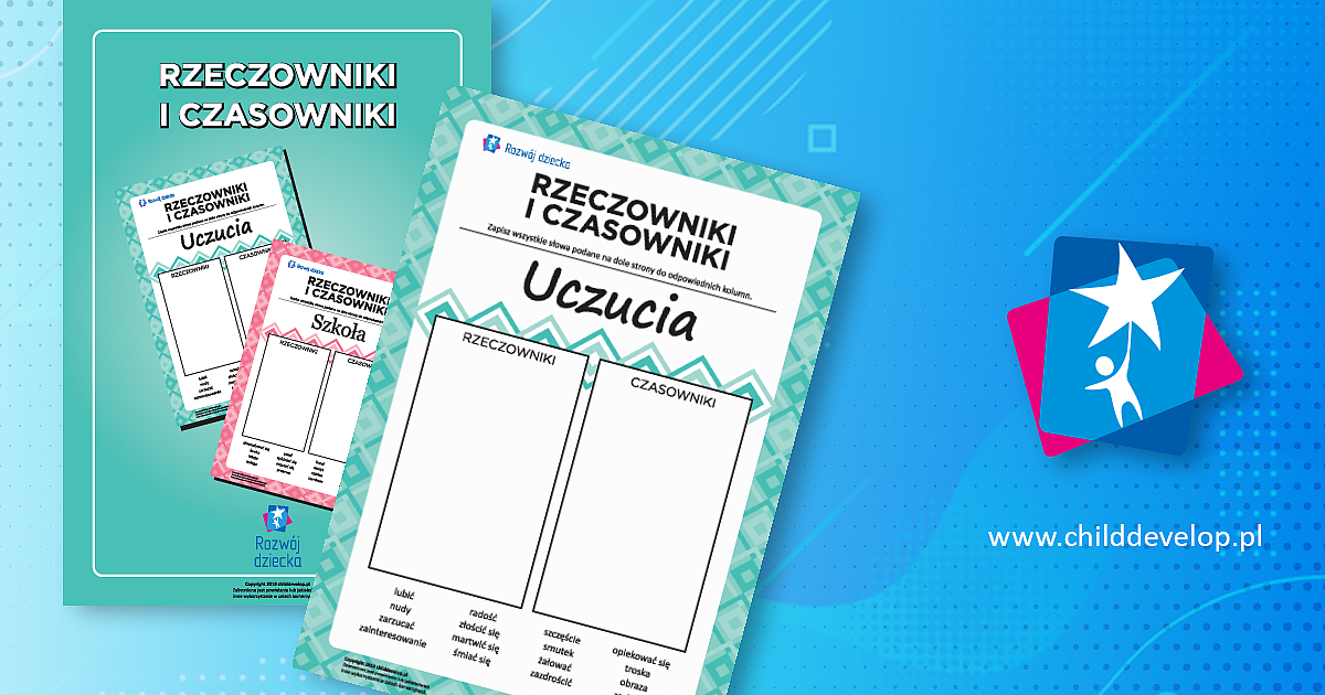 Uczymy się rzeczowników oraz czasowników – do druku karty pracy