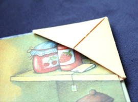 Zakładka dla małych czytelników, wykonana w technice origami