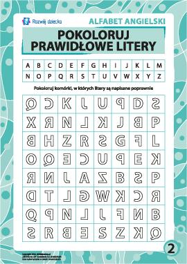 Prawidłowe litery nr 2 (angielski alfabet)