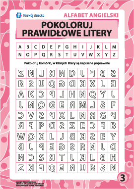 Prawidłowe litery nr 3 (angielski alfabet)