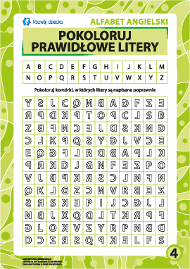 Prawidłowe litery nr 4 (angielski alfabet)